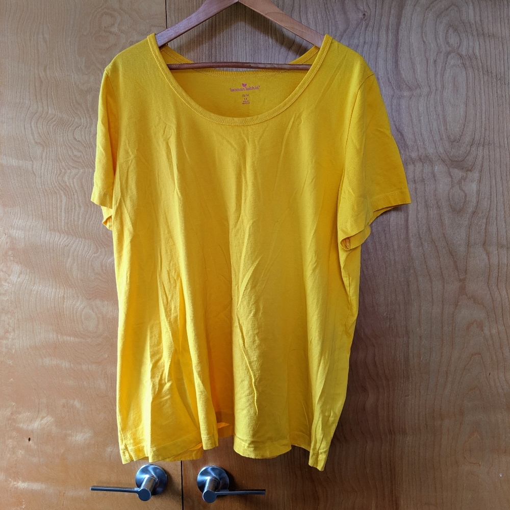 Plus size solid yellow t-shirt